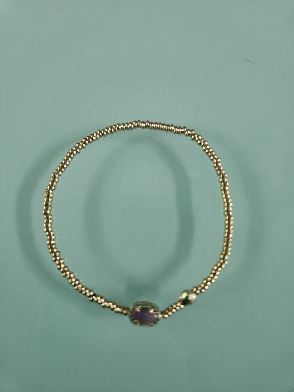 Kendra Scott Emilie stretch bracelet, gold, amethyst, preloved - Picture 2 of 7